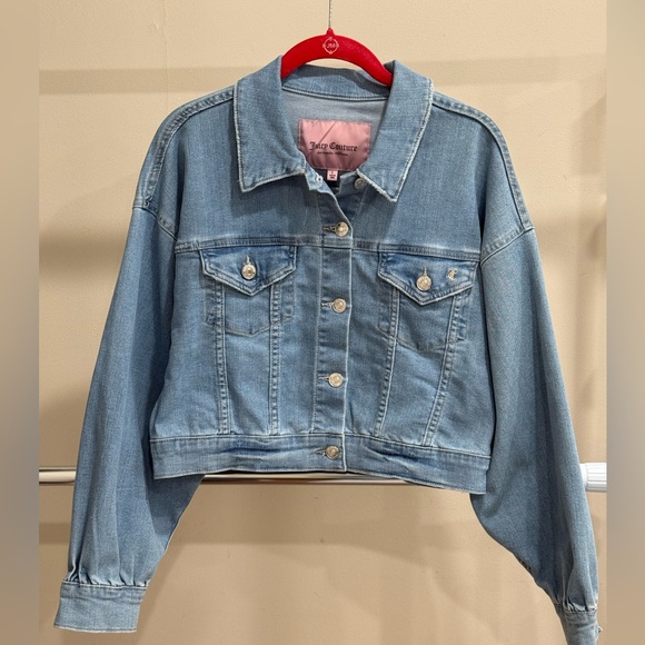 Juicy Couture Cropped Denim Jacket – Size L - Picture 1 of 6